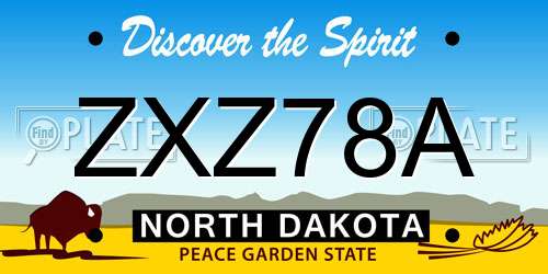ZXZ78A North Dakota License Plate