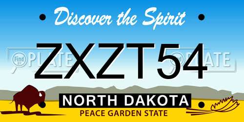 ZXZT54 North Dakota License Plate