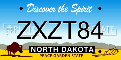 ZXZT84 North Dakota License Plate