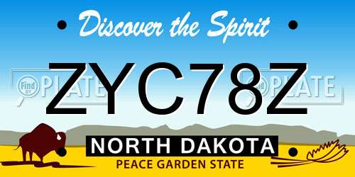 ZYC78Z North Dakota License Plate