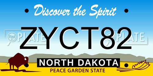 ZYCT82 North Dakota License Plate