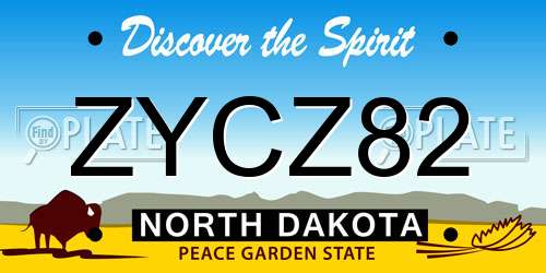 ZYCZ82 North Dakota License Plate