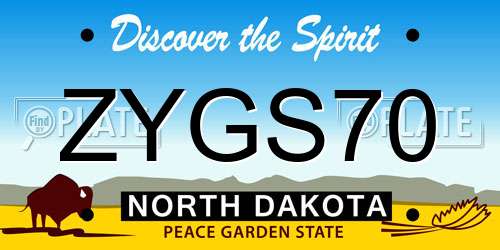 ZYGS70 North Dakota License Plate