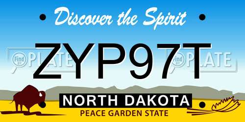 ZYP97T North Dakota License Plate