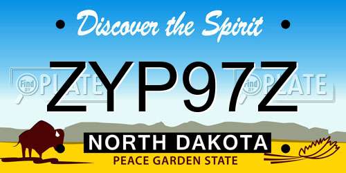 ZYP97Z North Dakota License Plate