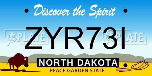 ZYR73I North Dakota License Plate