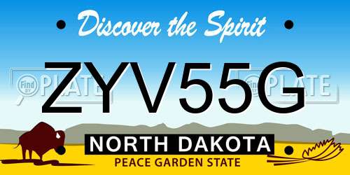 ZYV55G North Dakota License Plate