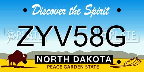 ZYV58G North Dakota License Plate