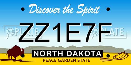 ZZ1E7F North Dakota License Plate