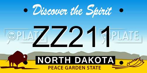ZZ211 North Dakota License Plate