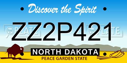 ZZ2P421 North Dakota License Plate