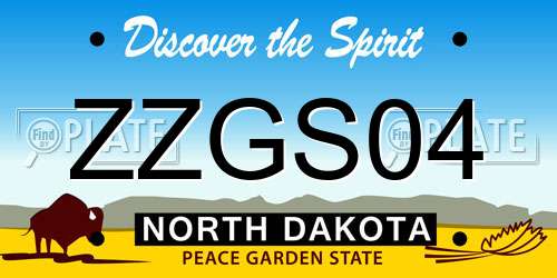 ZZGS04 North Dakota License Plate