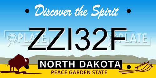 ZZI32F North Dakota License Plate