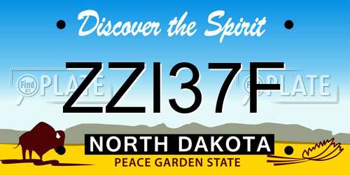 ZZI37F North Dakota License Plate