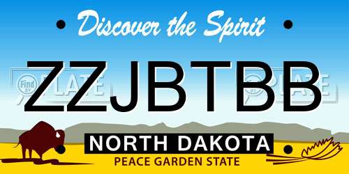 ZZJBTBB North Dakota License Plate