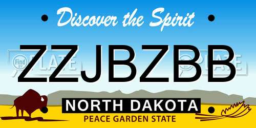ZZJBZBB North Dakota License Plate