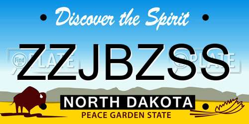 ZZJBZSS North Dakota License Plate