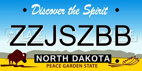 ZZJSZBB North Dakota License Plate
