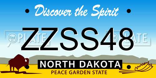 ZZSS48 North Dakota License Plate