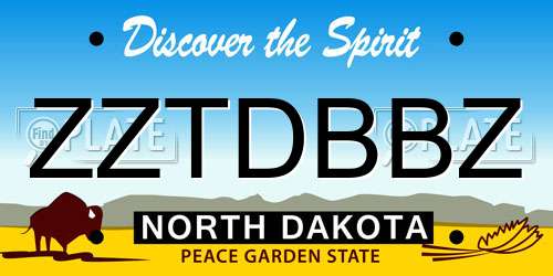 ZZTDBBZ North Dakota License Plate