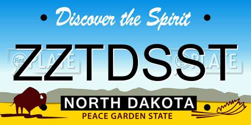 ZZTDSST North Dakota License Plate