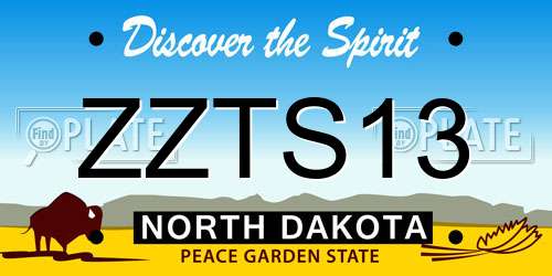 ZZTS13 North Dakota License Plate