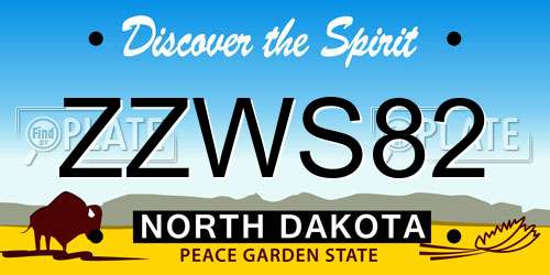 ZZWS82 North Dakota License Plate