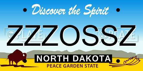 ZZZOSSZ North Dakota License Plate