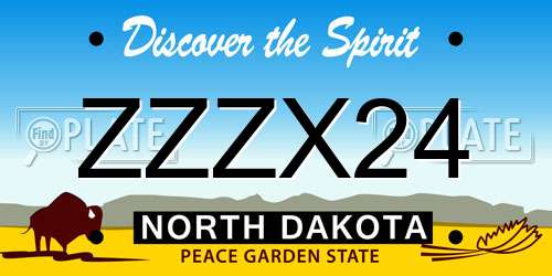 ZZZX24 North Dakota License Plate