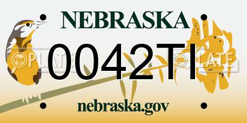 0042TI Nebraska License Plate