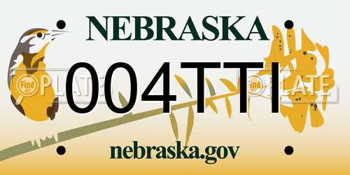 004TTI Nebraska License Plate