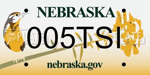 005TSI Nebraska License Plate