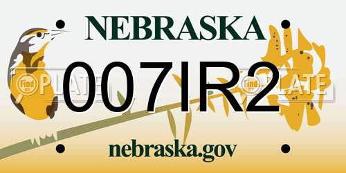 007IR2 Nebraska License Plate