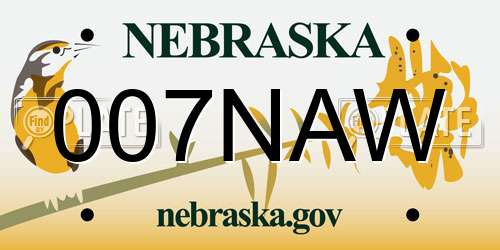 007NAW Nebraska License Plate