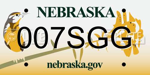 007SGG Nebraska License Plate