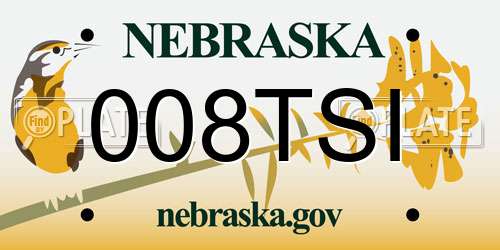 008TSI Nebraska License Plate