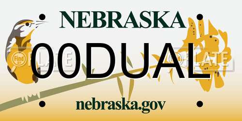 00DUAL Nebraska License Plate