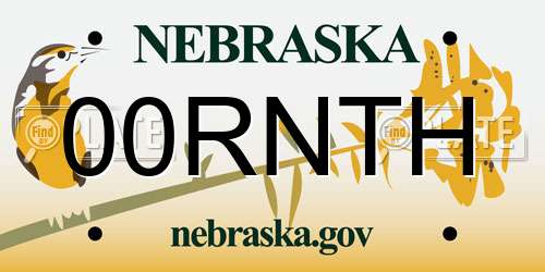 00RNTH Nebraska License Plate