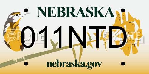 011NTD Nebraska License Plate