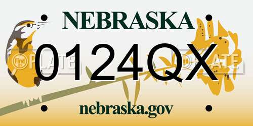 0124QX Nebraska License Plate