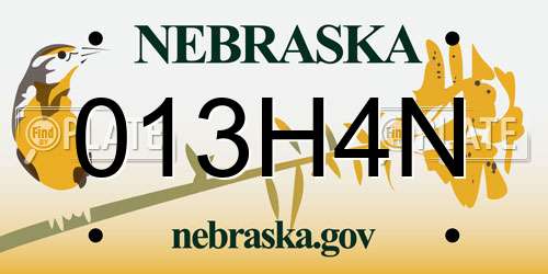 013H4N Nebraska License Plate