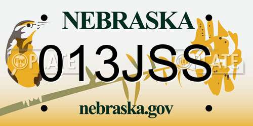 013JSS Nebraska License Plate
