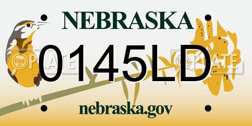 0145LD Nebraska License Plate