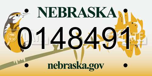 0148491 Nebraska License Plate