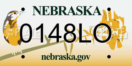 0148LO Nebraska License Plate