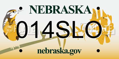 014SLO Nebraska License Plate