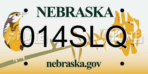 014SLQ Nebraska License Plate