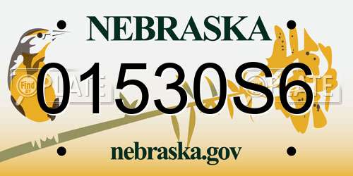 01530S6 Nebraska License Plate