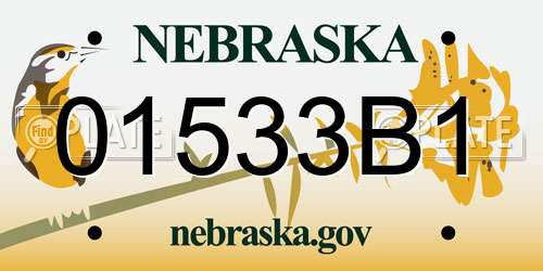 01533B1 Nebraska License Plate