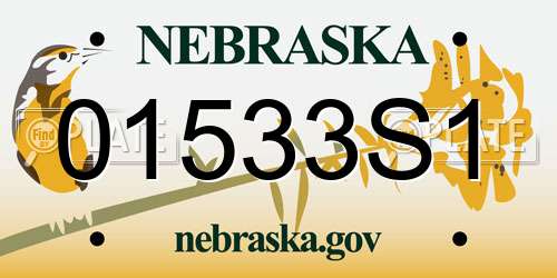 01533S1 Nebraska License Plate